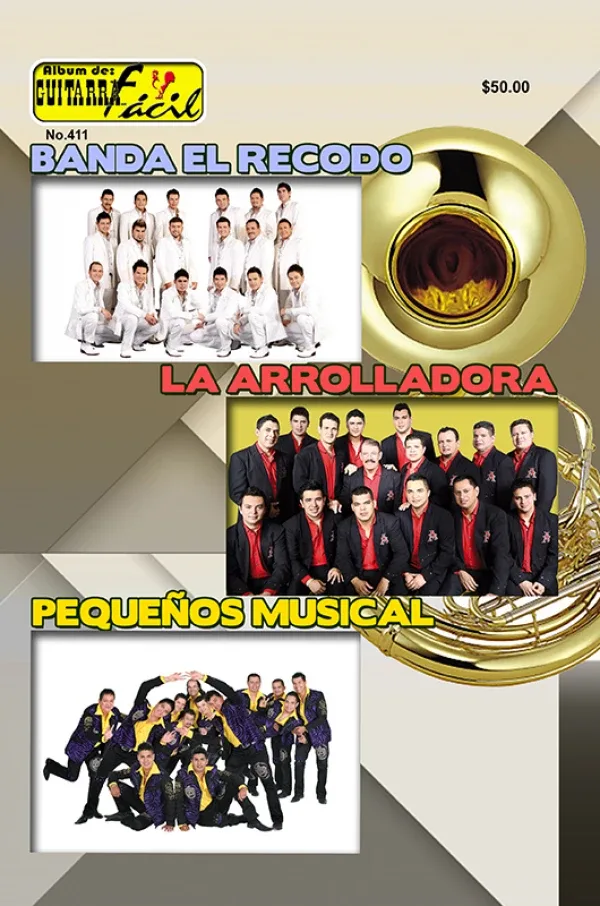 Album de Guitarra Fácil - No.411 - Banda El Recodo - La Arrolladora - Banda Pequeños Musical